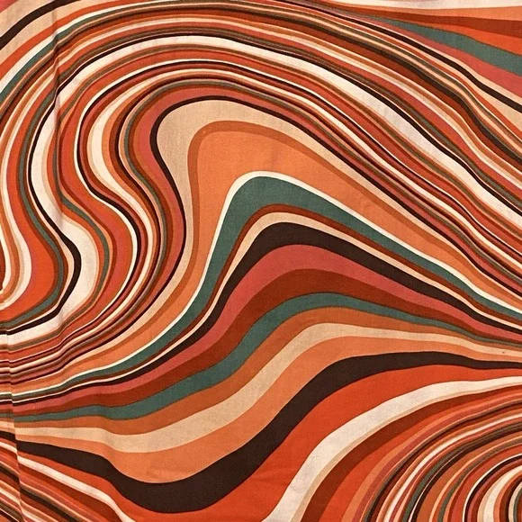 TAHARI Women's 4 Shift Dress Orange Swirls Retro 60's Groovy Sleeveless - Picture 10 of 10